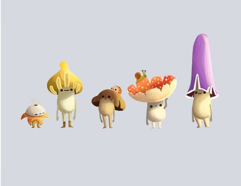 Mushrooms on Behance Mushroom Character, Mushroom Drawing, Mushroom Art, Character Design Animation, Graphic Design Portfolio, Creature Design, Book Illustration, Character Illustration, Game Design