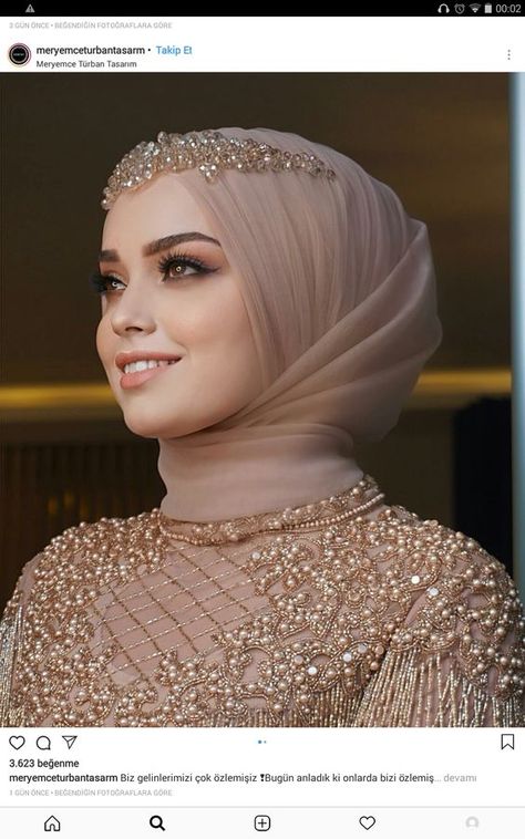 Hijab Style Bridal, Hijab Party, Turkish Bride, Wedding Hijab Styles, Bridal Hijab Styles, Muslim Wedding Gown, Bride Hijab, Baju Kahwin, Hijabi Brides