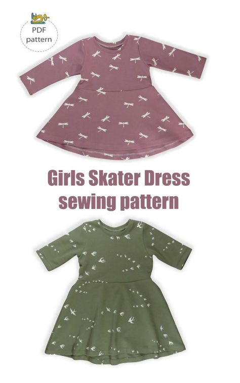 Girls Skater Dress sewing pattern. This is a sewing pattern and tutorial of a girl’s dress and top in size range 3 months to 7 years. The Skater Dress is an easy beginner sewing project. #SewModernKids #GirlsDressPattern #SewingAGirlsDress #GirlsSewingPattern #SewAGirlsDress #SewingForKids #BabySewingPattern #ToddlerSewingPattern Baby Girl Dress Sewing Pattern, Free Baby Girl Sewing Patterns, Skater Dress Pattern Free, Kids Dress Sewing Tutorials, Toddler Sewing Patterns Free, Easy Toddler Dress Pattern, Baby Girl Sewing Projects, Toddler Girl Dress Pattern, Free Girls Dress Sewing Pattern