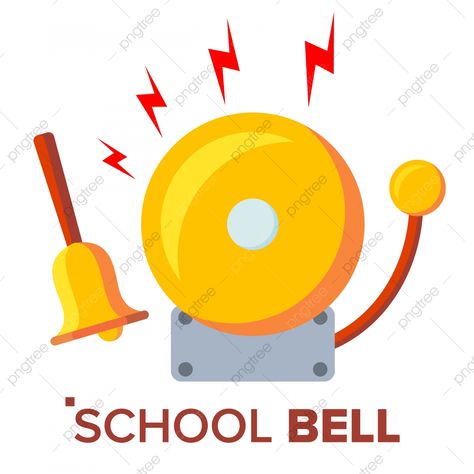 School Bell Drawing, School Bell Ringing, Wedding Ring Background, Illustration School, Ring Vector, Romantic Wedding Rings, Basketball Signs, School Rings, School Illustration