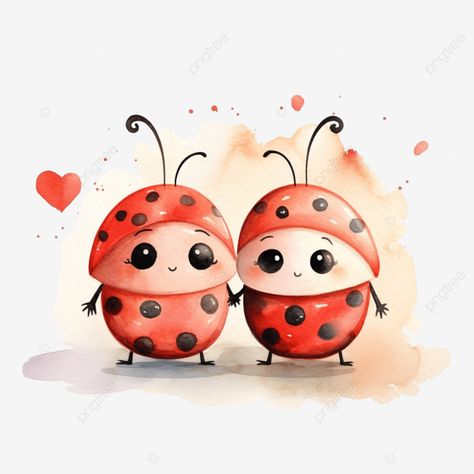 Ladybug Clipart, Cute Ladybug, Baby Ladybug, Ladybug Art, Couple Illustration, Happy Paintings, Free Png, Png Images, Geometric Design