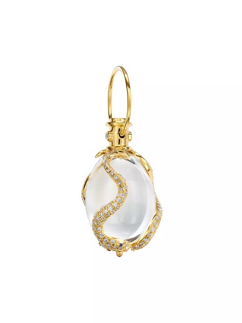 Shop Temple St. Clair Florence115 18K Yellow Gold & Multi-Gemstone Serpent Amulet | Saks Fifth Avenue Rock Crystal, Fine Jewellery, Druzy Ring, Necklace Designs, Pave Diamonds, Saks Fifth, Shop Necklaces, Saks Fifth Avenue, Blue Sapphire