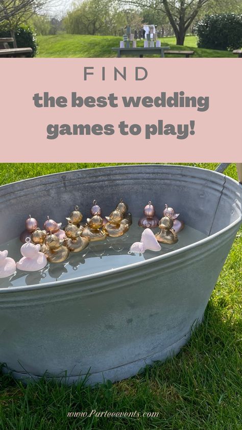 Wedding Ceremony Entertainment, Fun Outdoor Wedding Games, Diy Hook A Duck Game, Wedding Day Entertainment Ideas, Wedding Party Ideas Games, Fun Diy Wedding Ideas, Wedding Outside Games, Outdoor Wedding Activities Receptions, Outdoor Wedding Entertainment