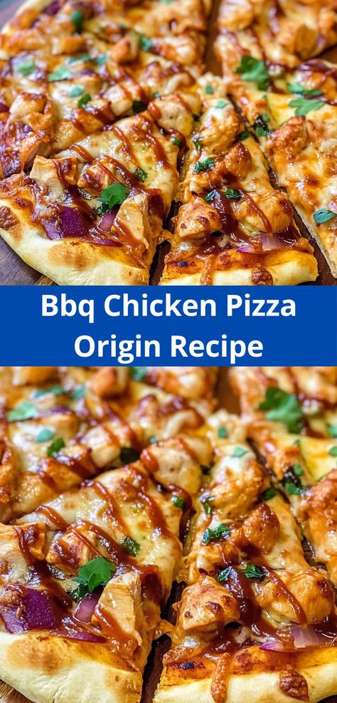 Looking for a BBQ chicken pizza recipe for dinner? Enjoy a crispy crust topped with BBQ sauce, grilled chicken, and gooey cheese for a family-friendly meal that’s easy to make and packed with flavor. Bar B Q Chicken Pizza, Homemade Pizza Bbq Chicken, Grilled Chicken Pizza Recipes, Bbq Chicken Crust Pizza, Homemade Bbq Chicken Pizza Recipe, Easy Bbq Chicken Pizza, Chicken Bacon Ranch Pizza Recipe, Grilled Pizza Ideas, Healthy Bbq Chicken Pizza