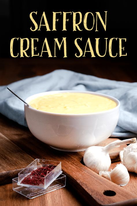 Creamy Sauce Recipes, Saffron Cream Sauce, Saffron Sauce, Saffron Cream, Saffron Recipes, Bearnaise Sauce, Cream Sauce Recipes, Bbq Sauces, Butter Pasta