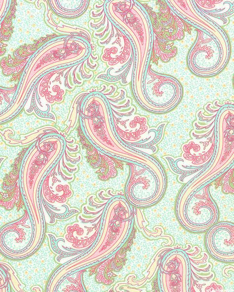 Keepsake Calico - Pretty Pastel Paisleys - Seafoam Green Paisley Wallpaper, Color Wallpaper Iphone, Pastel Pattern, Batik Pattern, Free Quilt Patterns, Ipad 4, Pretty Pastel, Quilt Patterns Free, Seafoam Green