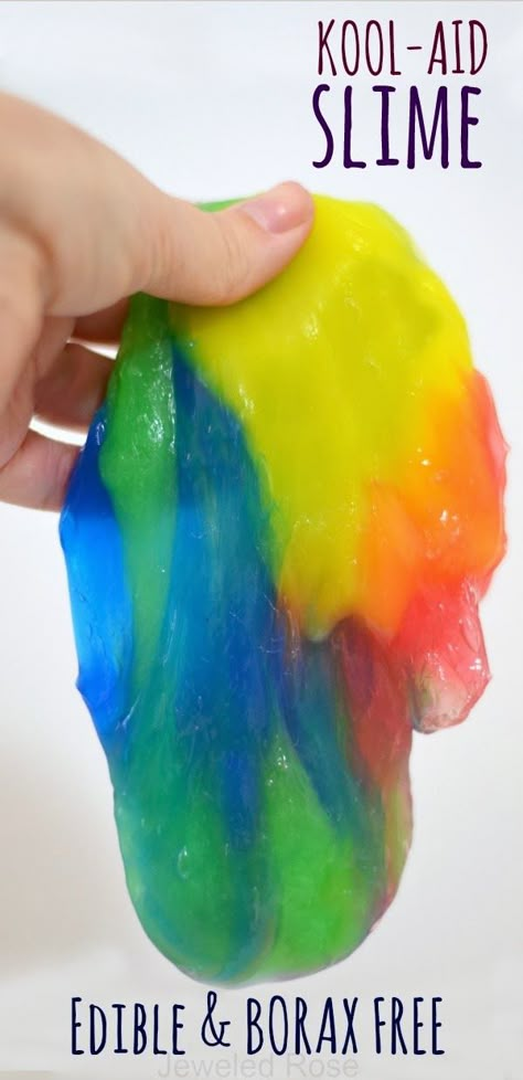 Kool-AID slime (Borax free, edible!) Kid safe. Uses metamucil, koolaid, water, food coloring. Slime Edible, Edible Slime Recipe, Edible Slime, Rainbow Slime, Slime Recipes, Slime For Kids, Kid Friendly Crafts, Rainbow Crafts, Toddler Snacks