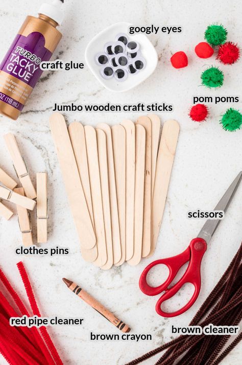 Make this adorable Reindeer Popsicle Stick Ornament for Christmas this year! This is an easy homemade ornament that the kids will love to make. With only a few supplies you probably have on hand you will create an adorable reindeer popsicle stick craft to hang the tree. Create memories and cherish pulling out this DIY Christmas ornament every year! Popsicle Reindeer, Stick Ornaments, Cinnamon Sticks Christmas, Popsicle Stick Ornaments, Popsicle Stick Craft, Homemade Ornament, Handprint Christmas Tree, Wooden Craft Sticks, Handprint Christmas