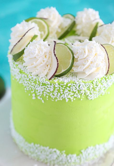 Margarita Cake Recipe, 6inch Cake, Key Lime Buttercream, Boozy Cakes, Cakes To Decorate, 75 Birthday Cake, Margarita Cake, Cake With Fruit, Key Lime Desserts