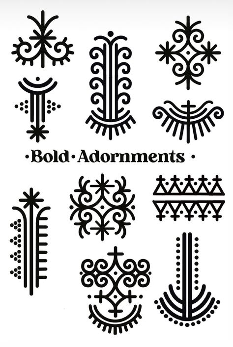 African Ornamental Tattoo, Bold Ornamental Tattoo Design, Bold Ornamental Tattoo, Ethnic Tattoo, Berber Tattoo, Borneo Tattoo, Ancient Tattoo, Native Tattoos, Handpoke Tattoo