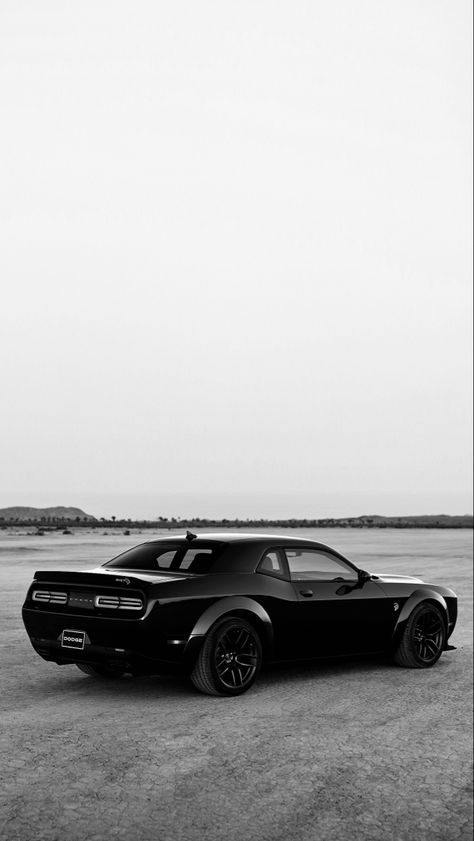 #Black #dodge #challenger #wallpaper Dodge Car Aesthetic, Cars Wallpaper Dodge, Black Challenger Wallpaper, Black And White Car Photos, Customize Wallpaper For Phone, Dodge Challenger Wallpapers Iphone, Hellcat Charger Wallpapers, Black And White Car Wallpaper, Car Wallpaper Black And White