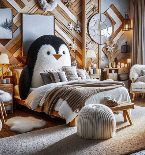 Penguin Bedroom, Friend In Need, Cute Bedroom, Large Beds, The Penguin, Dreamy Bedrooms, Cozy Interior, Do You Like It, Organization Bedroom