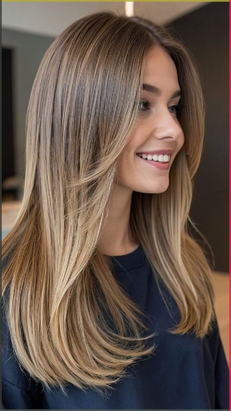 Side Part Medium Length Hair Straight, Haircuts For Hair Medium, Haïr Cut For Fine Hair, Haircuts For Girls With Straight Hair, Haircut Woman Medium, Teen Haircuts Girls Long, Brown Balayage Hair Straight, Medium Length Haircut Fine Hair Straight, Same Length Haircut