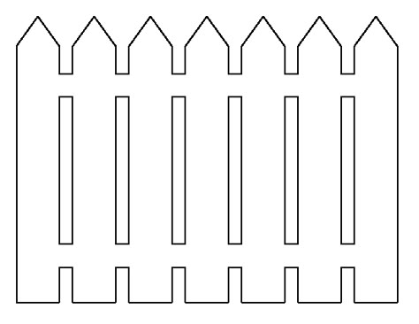 Picket fence pattern. Use the printable outline for crafts, creating stencils, scrapbooking, and more. Free PDF template to download and print at http://patternuniverse.com/download/picket-fence-pattern/ Fence Template, Printable Outline, Decoration Vitrine, Putz Houses, Bas Relief, Picket Fence, Stencil Template, Paper Houses, Best Templates