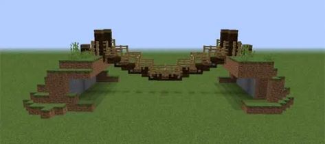 Minecraft Cave Bridge Ideas, Sky Bridge Minecraft, Minecraft Bridge Ideas Simple, Minecraft Sky Bridge Ideas, Minecraft Bridge Going Up, Minecraft Rope Bridge, Minecraft Hanging Bridge, Minecraft Suspension Bridge, Minecraft Sky