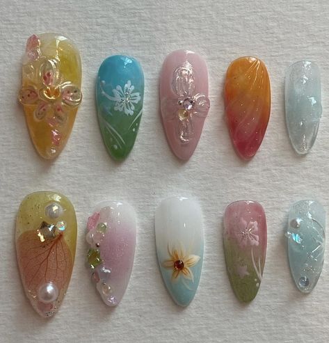 Spring Nails Inspiration, Nail Art Aesthetic, Press On Nail Art, Gucci Nails, Summery Nails, Blush Nails, Pretty Gel Nails, Kawaii Nails, Nail Jewelry