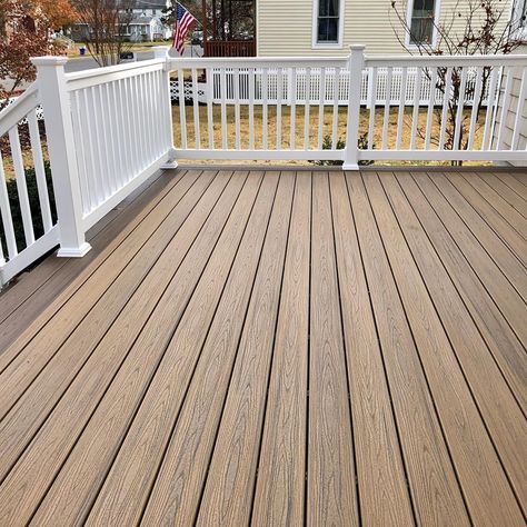 Trex Transcend Havana Gold - Terrace - Philadelphia - by South Jersey Custom Decks | Houzz IE Trex Deck Carmel, Trex Havana Gold Deck, Trek Deck Colors, Trex Deck Biscayne, Trex Transcend Colors, Trex Deck Ideas, Trex Porch, Trex Deck Colors, Trex Colors