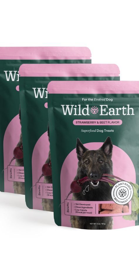 Dog Treat Packaging Design, Vegetarian Dog Treats, Dog Treat Packaging, Pet Packaging, Vegan Dog Food, Treat Packaging, Pet Food Packaging, Protein Meats, Vegan Dog