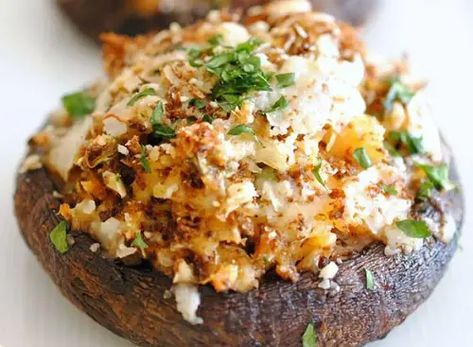 Shrimp Stuffed Portabella Mushroom Recipes, Seafood Stuffed Portabella Mushrooms, Shrimp Stuffed Mushrooms Portobello, Shrimp Stuffed Portabella Mushrooms, Portabella Recipes, Crab Stuffed Portobello Mushrooms, Mushroom Cap Recipes, Portobello Mushrooms Stuffed, Grilled Portabella Mushrooms