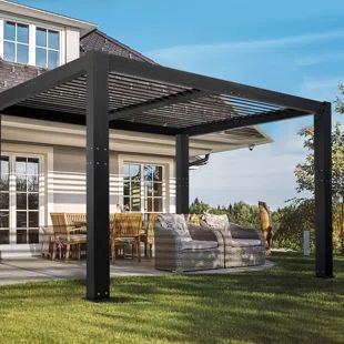 Decks Designs, Modern Pergolas, Ombra Pergola, Pergola Metal, Design Per Patio, Patio Decks, Pergola Outdoor, Louvered Roof, Shade Ideas