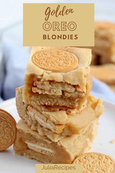 Golden Oreo Desserts Easy Recipes, Golden Oreos Desserts, Golden Oreo Desserts, Golden Oreo Recipes, Oreo Recipes Easy, Oreo Blondies, Oreo Dessert Easy, Golden Oreo, 2024 Recipes