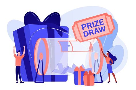 Raffle Box, Gold Prize, Lottery Drawing, Prize Gifts, Prize Draw, Lottery Numbers, Marketing Concept, Promotional Products Marketing, Clear Blue Sky