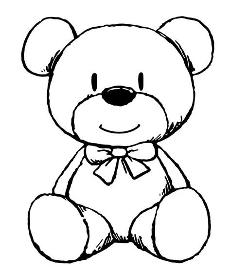 Teddy Bear Coloring Pages Free Printable, Drawing Of Teddy Bear, Bear Line Drawing, Teddy Bear Drawing Easy, Baby Drawing Easy, Draw A Teddy Bear, Teddy Drawing, Teddy Bear Coloring Pages, Teddy Bear Drawing