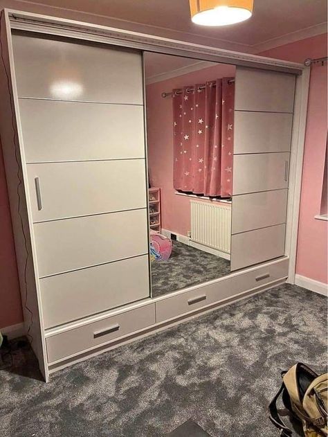 Beautiful 2,3 doors mirror sliding wardrobe with Plenty of Space for hanging and shelves. Brand new design with elegant matt finish and gloss finished with different colours and sizes. *Colours Available* : White,Black,Grey, Oak and White Available dimensions 🔅🔅 Width 100cm 120cm,150cm 180cm,203cm, 205cm,250cm 256cm Available high *gloss finished* Florence wardrobes. 🥳🥳🥳 Full mirror sliding wardrobe available 💫💫💥💥💥 Free home delivery 🚚🚚🚚🚚 Sliding Wardrobe With Mirror Design, Mirror Sliding Wardrobe, Cupboard With Mirror, White Sliding Wardrobe, Sliding Wardrobe Design, Mirror Sliding, 3 Door Sliding Wardrobe, Wardrobe With Mirror, Luxurious Wardrobe