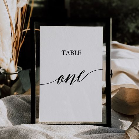 Black Table Numbers Wedding, Classy Reception, Black Table Numbers, Wedding Table Number Ideas, Fall Wedding Table Numbers, Reception Table Number, Framed Table Numbers, Whimsical Typography, Rental Ideas