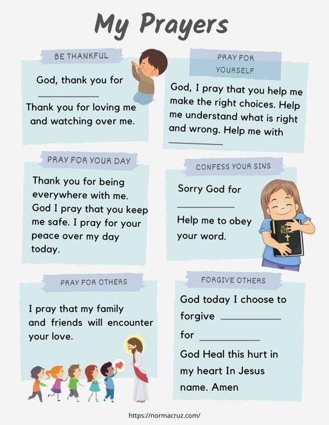 Prayer For Kindergarten Children, Prayer Journal For Kids Free Printable, Prayer Boards For Kids, How To Pray For Kids, Kids Prayer Board, Prayer Board For Kids, The Lords Prayer For Kids Free Printable, Catholic Prayers For Kids, Lifewise Academy