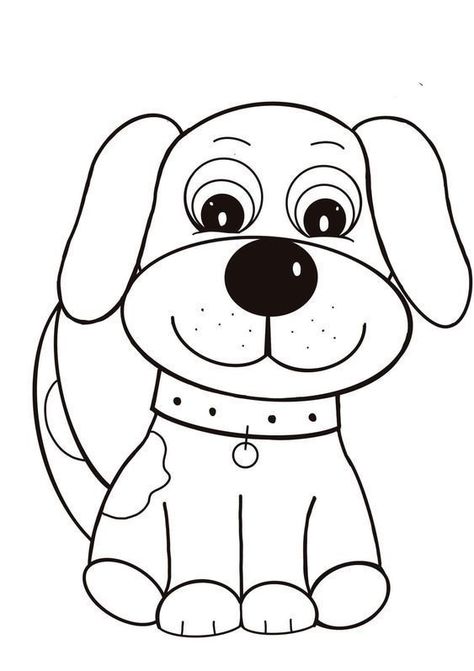 Zoo Coloring Pages, Free Coloring Pages For Kids, Puppy Coloring Pages, Easy Art For Kids, Dog Line Art, Superhero Coloring, Kids Animals, Dog Line, Dog Coloring Page