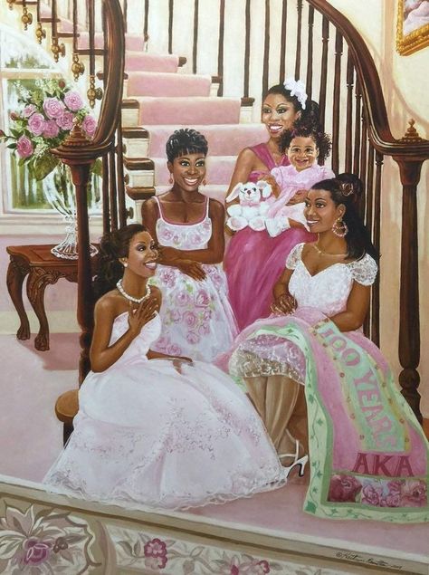 Its-Time-To-Celebrate-Sorority-Aka-Katherine-Roundtree-24x32-Unframed-African-American-Black-Art-Print-Wall-Decor-Poster-9k18 Black Art from Katherine Roundtree We Love Sorority Art, Alpha Art, African American Artwork, Black Women Dress, Afrique Art, Black Art Painting, Classic Southern, Alpha Kappa Alpha, Black Artwork