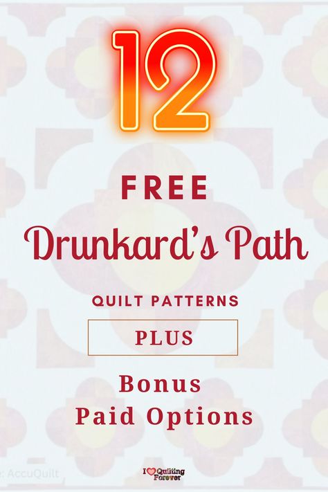 Top 12 Free Drunkard’s Path Quilt Patterns (+8 Bonus Patterns For Sale) Quilt By Number Patterns, Quilt Patterns For Directional Fabric, Walk About Quilt Pattern Free, Drunkards Path Crochet Pattern Free, Drunkards Path Quilt Pattern Free, Drunkard Path Quilt Variations, Drunkard Path Quilts, Drunkards Path Quilt Variations, Drunkard's Path Quilts