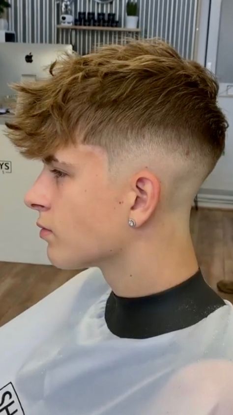 Messy Fringe Straight Hair Men, Fade Messy Hair Men, Blonde Messy Fringe, Messy Crop Top Haircut Men, Messy Fringe Men Hairstyles, Men’s Messy Fringe, Messy Taper Hairstyle Men, Textured Fringe Mid Fade, Mid Fade Messy Hair