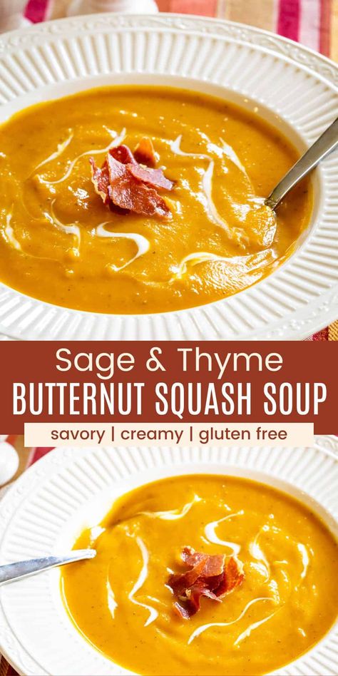 Savory Butternut Squash Soup, Butternut Squash Soup Crockpot, Instant Pot Butternut Squash Soup, Easy Butternut Squash Soup, Roasted Squash Soup, Instant Pot Butternut Squash, Butternut Squash Sage, Savory Butternut Squash, Vegan Butternut Squash Soup