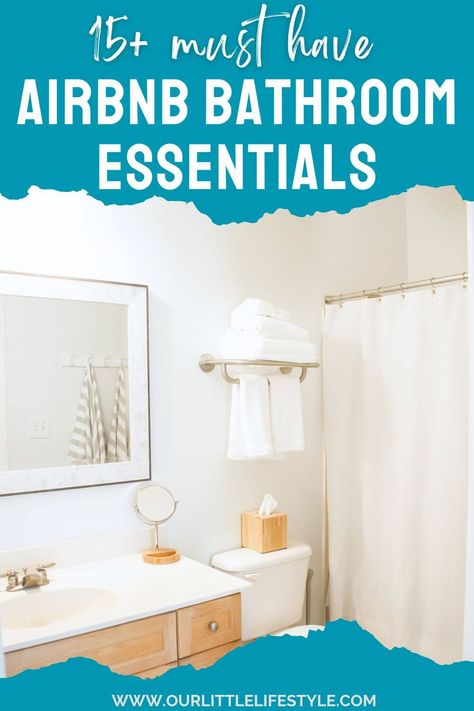 Airbnb Complimentary Basket, Airbnb Bathroom Essentials, Airbnb Toiletries, Bathroom For Rental Property, Airbnb Bathroom, River House Decor, Airbnb Superhost, Rental Arbitrage Airbnb, Airbnb Hosting