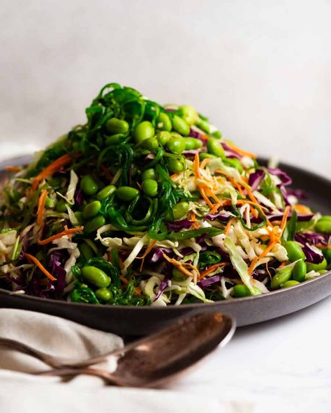 Japanese Slaw – Chargrill Charlie's Copycat | RecipeTin Eats Japanese Slaw, Creamy Avocado Dressing, Green Bean Salads, Recipetin Eats, Recipe Tin, Honey Garlic Chicken, Think Food, Idee Pasto Sano, Healthy Salads