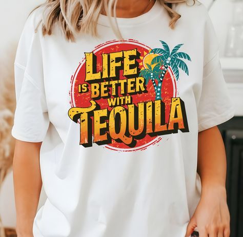 Drinking Tshirt-All You Need Is Love & Tequila Our series of drinking and party T-shirts, designed to bring fun and flair to your social gatherings! These shirts feature unique, eye-catching designs and witty slogans that are perfect for any festive occasion. Made from soft, high-quality fabric, they ensure comfort while you celebrate. Whether you're hitting the bars, hosting a party, or enjoying a night out with friends, our T-shirts add a touch of humor and style to the festivities. Stand out Funny Alcohol, Love Tshirt, Alcohol Humor, Tequila Shirt, Drinking Party, Mexican Party, Drinking Humor, Tshirt Funny, Drinking Shirts