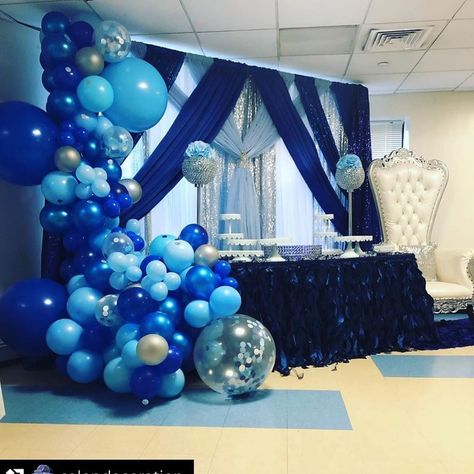 13 Shades Of Blue Party, 16 Shades Of Blue Party, Shades Of Blue Party Decorations, 50 Shades Of Blue Birthday Party, Shades Of Blue Baby Shower Ideas, Dad Party Theme, Shades Of Blue Party, Birthday Sleepover, Blue Party Decorations