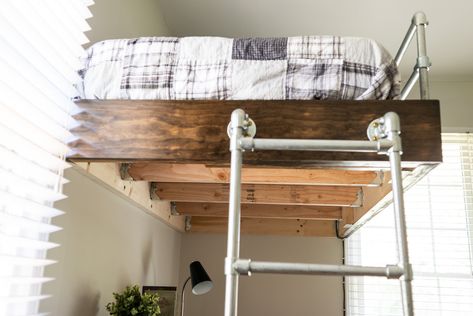 Wall Mounted Loft Bed, Loft Bed Over Window, Floating Loft Bed Diy, Loft Bed Boys Room, Loft Bed For Boys Room, Floating Loft Bed, Bed Boys Room, Floating Loft, Boys Loft Beds