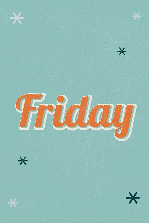 Friday retro word typography on a green background | free image by rawpixel.com / nook Word Typography, Orange Illustration, Appointment Calendar, Hello Friday, Free Illustration Images, Its Friday Quotes, Backgrounds Free, Download Free Images, Green Background