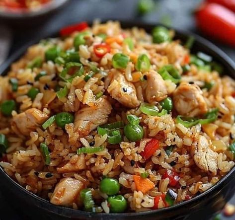 Ina Garten Recipes | 🍗🍚 Garlic Chicken Fried Rice: A flavorful twist on a classic dish | Facebook Classic Beef Stew Recipe, Slaw For Fish Tacos, Cooked White Rice, Classic Beef Stew, Chicken Fried Rice Recipe, Salmon Patties Recipe, Cooking Jasmine Rice, Sweet Sour Chicken, Patties Recipe