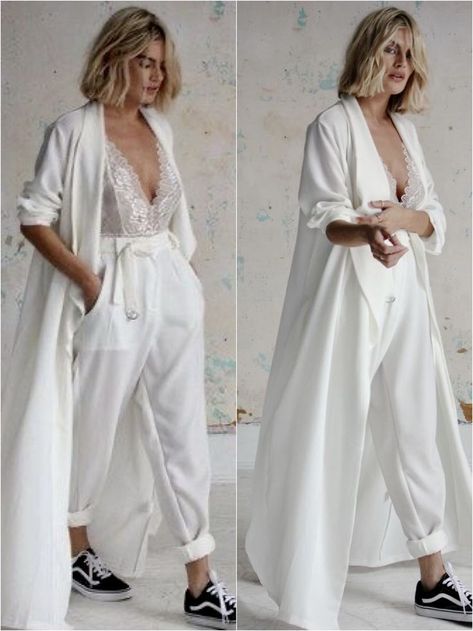 Bride Reception Pantsuit, Weeding Pant Suits, Bridal 2 Piece Outfit Pants, Formal Plus Size Outfits Pant Suits, Wedding Palazzo Pants Outfit, Masculine Bride Outfit, Wedding Two Piece Pants, Plus Size Wedding Suit, Queer Wedding Attire