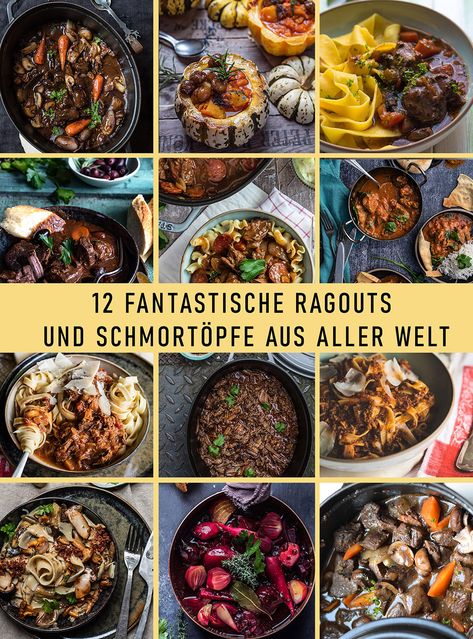 Best of Schmorgerichte – 12 fantastische Ragouts und Schmortöpfe aus aller Welt Pasta E Fagioli, Dutch Oven, Food For Thought, Soups And Stews, Stew, Slow Cooker, Spaghetti, Oven, Sandwiches