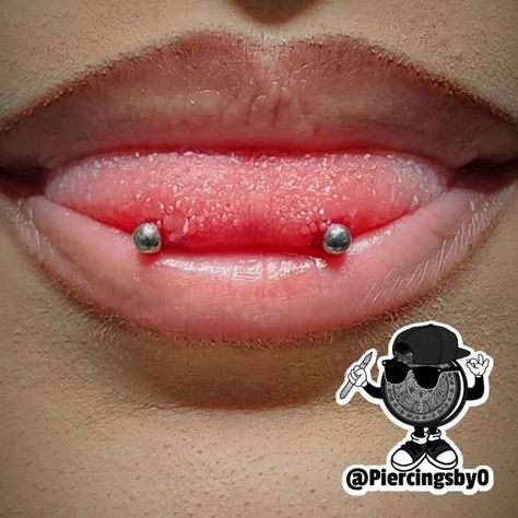 Snake Eyes Tongue Piercing www.wyldesydestattoo.com #bodypiercing #piercing #tonguepiercing #snakeeyespiercing #wyldesydestattoo #sandiego #piercingshop Snake Eyes Tongue Piercing Jewelry, Tongue Piercing Snake Eyes, Spike Nose Piercing, Under Tongue Piercing, Snake Eye Tongue Piercing, Frog Eyes Piercing Tongue, Frog Eye Piercing Tongue, Frog Eyes Piercing, Snake Bite Piercing Tongue