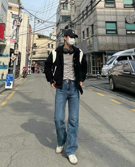 Straight Cut Jeans Outfit Men, Straight Cut Jeans Outfit, Man Ootd, Jeans Outfit Men, Grandpa Style, Korean Casual Outfits, Straight Cut Jeans, Jeans Outfits, Stylish Mens Outfits