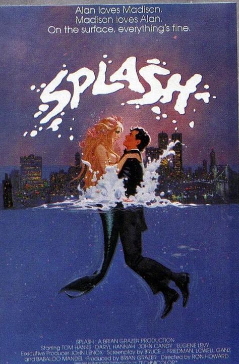 Splash Movie, Mermaid Poster Art, Mermaid Movie Poster, Vintage Mermaid Poster, Old Mermaid Art, Mermaid Movies, Novel Covers, Mermaid Poster, Siren Mermaid