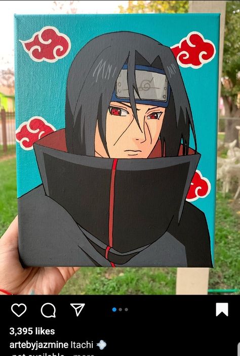 Shikamaru Painting, Sasuke Painting Canvas, Naruto Inspired Painting, Itachi Uchiha Canvas Painting, Naruto Painting Easy, Painting Ideas On Canvas Anime, Sasuke Painting, Kakashi Painting, Anime Canvas Painting Easy