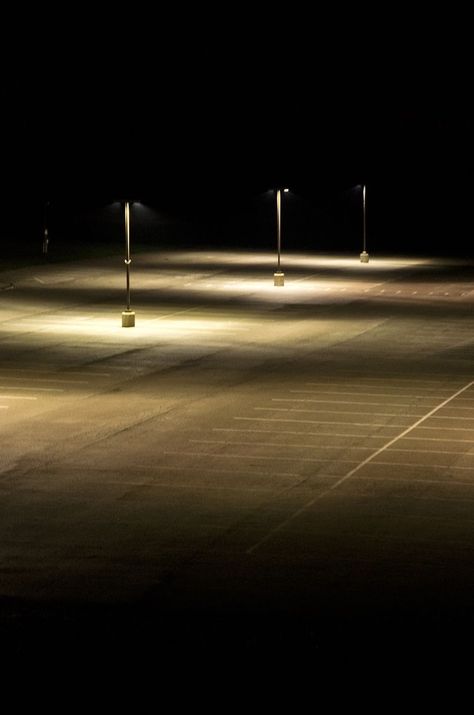 Dark Parking Lot Aesthetic, Empty Parking Lot Night Aesthetic, Liminal City, Abandoned Parking Lot, Parking Aesthetic, Dark Parking Lot, Abandoned Street, Empty Parking Lot, Night Park