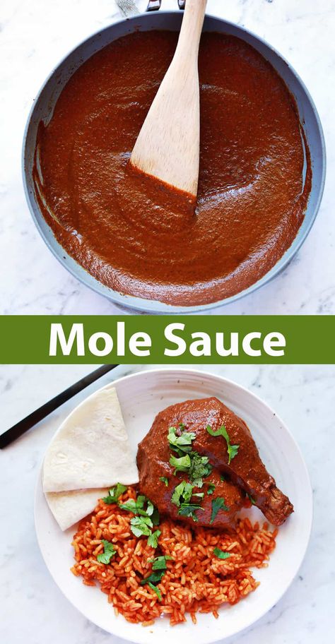 Mole Sauce - A Beautiful Mess Easy Spring Rolls, Mexican Mole Sauce, Buffalo Chicken Sauce, Spring Roll Sauce, Mexican Mole, Mole Recipe, Mexican Sauce, Cilantro Chicken, Mole Sauce